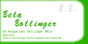 bela bollinger business card